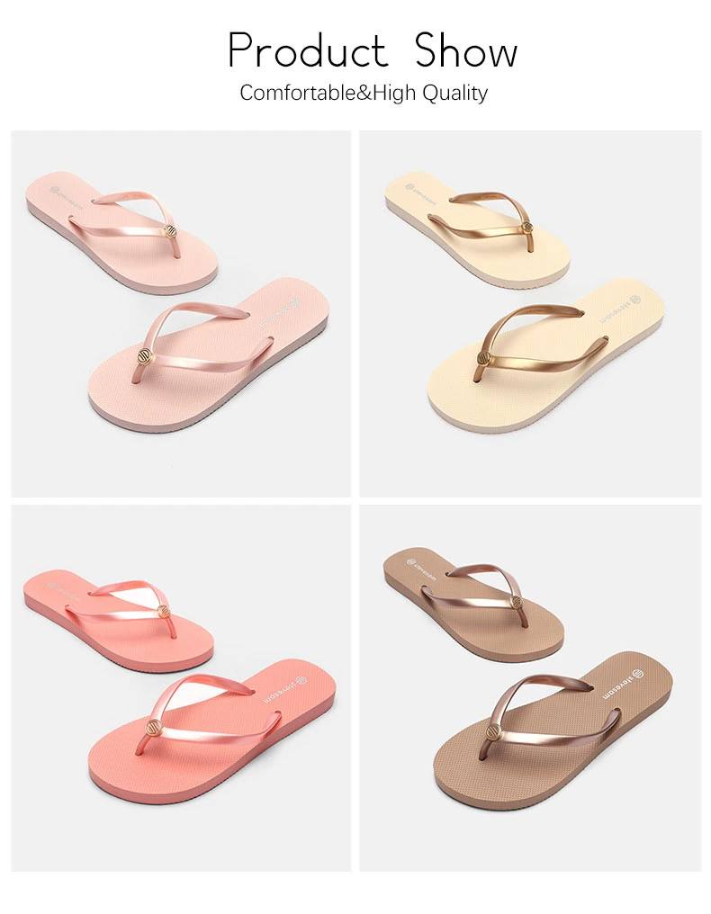 Happy Slides Manufacturer Wholesale Ladies Beach Custom Made Logo Flat Slippers Slide Outdoor Sandals for Women Flip Flops